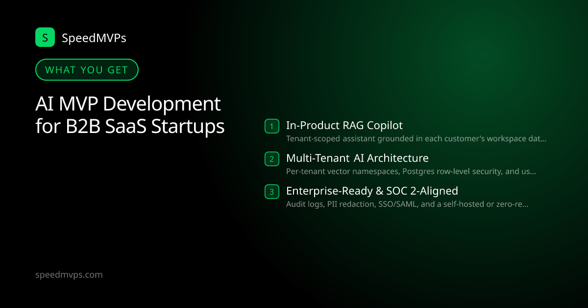 What you get with AI MVP Development for B2B SaaS Startups: key deliverables at a glance