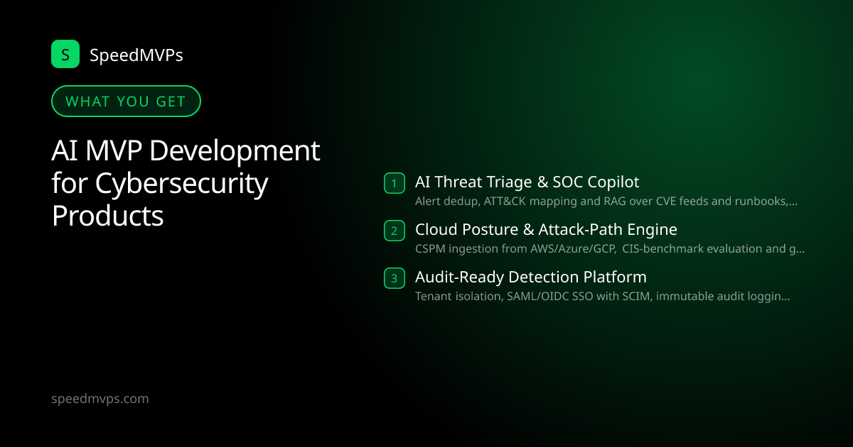 What you get with AI MVP Development for Cybersecurity Products: key deliverables at a glance
