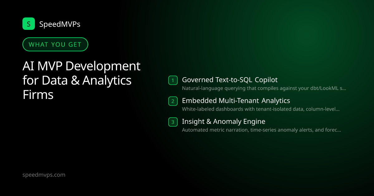 What you get with AI MVP Development for Data & Analytics Firms: key deliverables at a glance