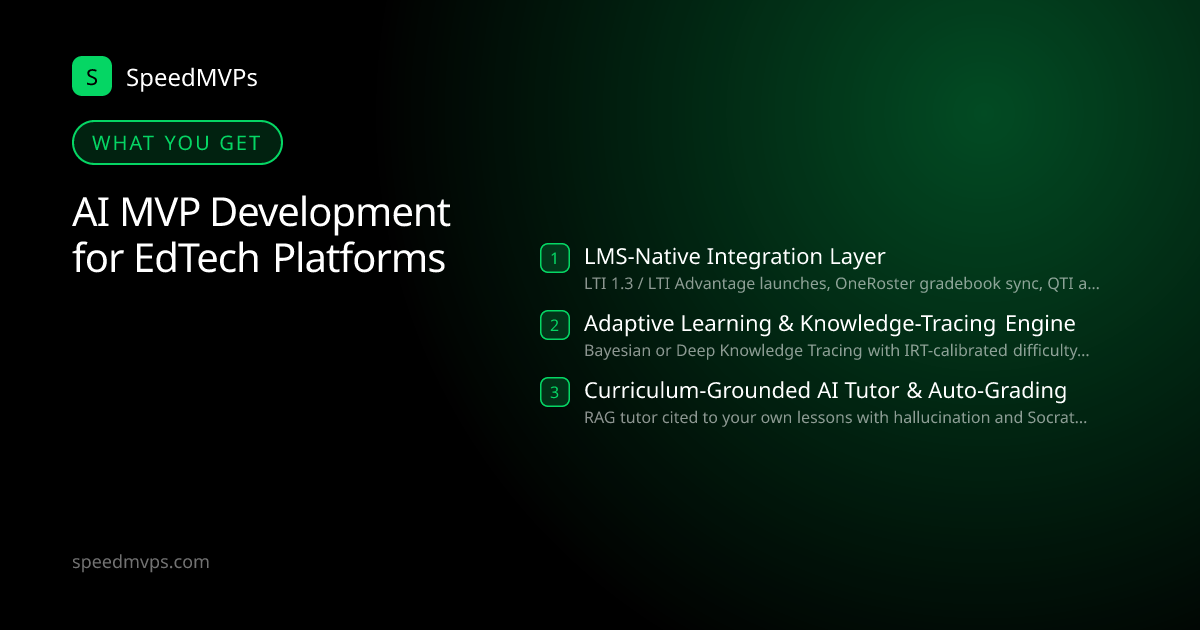 What you get with AI MVP Development for EdTech Platforms: key deliverables at a glance