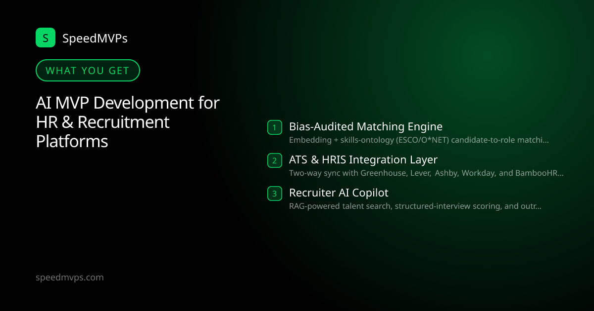 What you get with AI MVP Development for HR & Recruitment Platforms: key deliverables at a glance