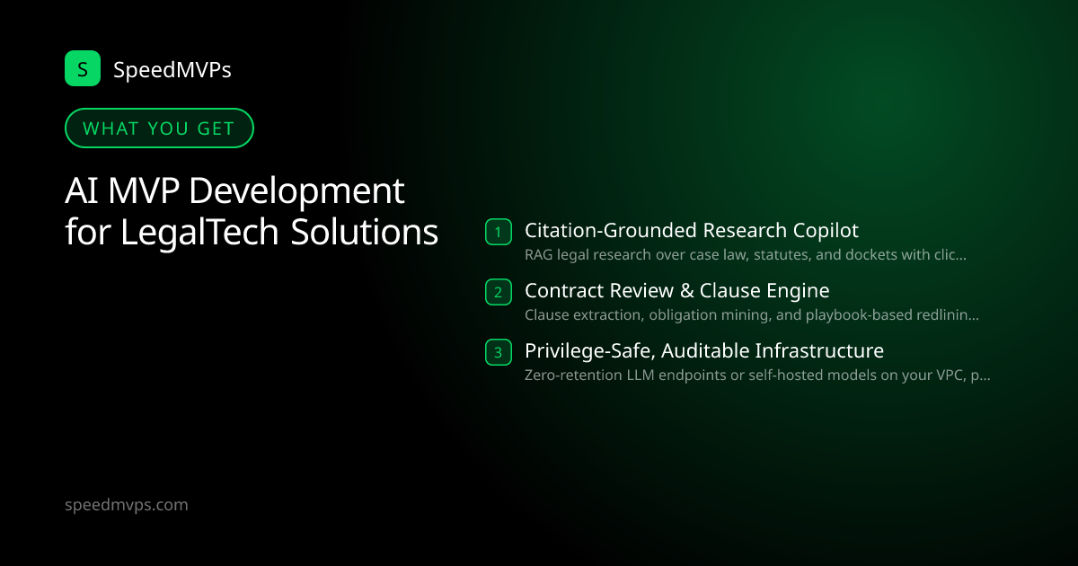 What you get with AI MVP Development for LegalTech Solutions: key deliverables at a glance