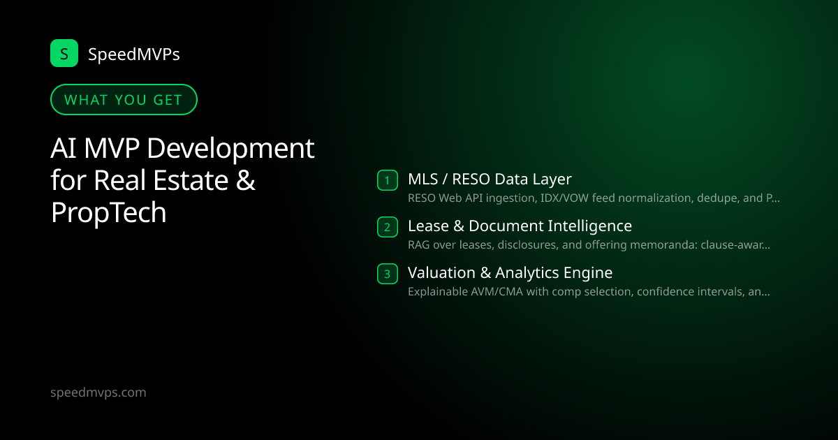 What you get with AI MVP Development for Real Estate & PropTech: key deliverables at a glance