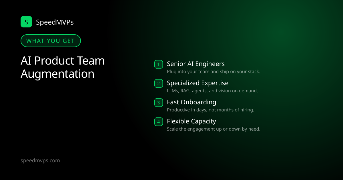 What you get with AI Product Team Augmentation: key deliverables at a glance