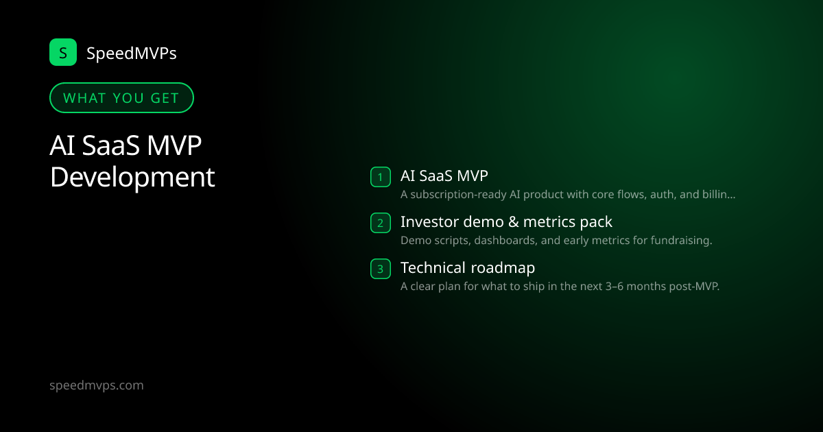 What you get with AI SaaS MVP Development: key deliverables at a glance