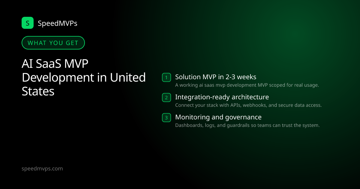 What you get with AI SaaS MVP Development in United States: key deliverables at a glance