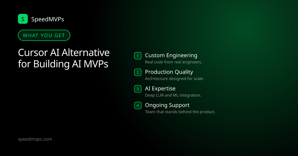 What you get with Cursor AI Alternative for Building AI MVPs: key deliverables at a glance