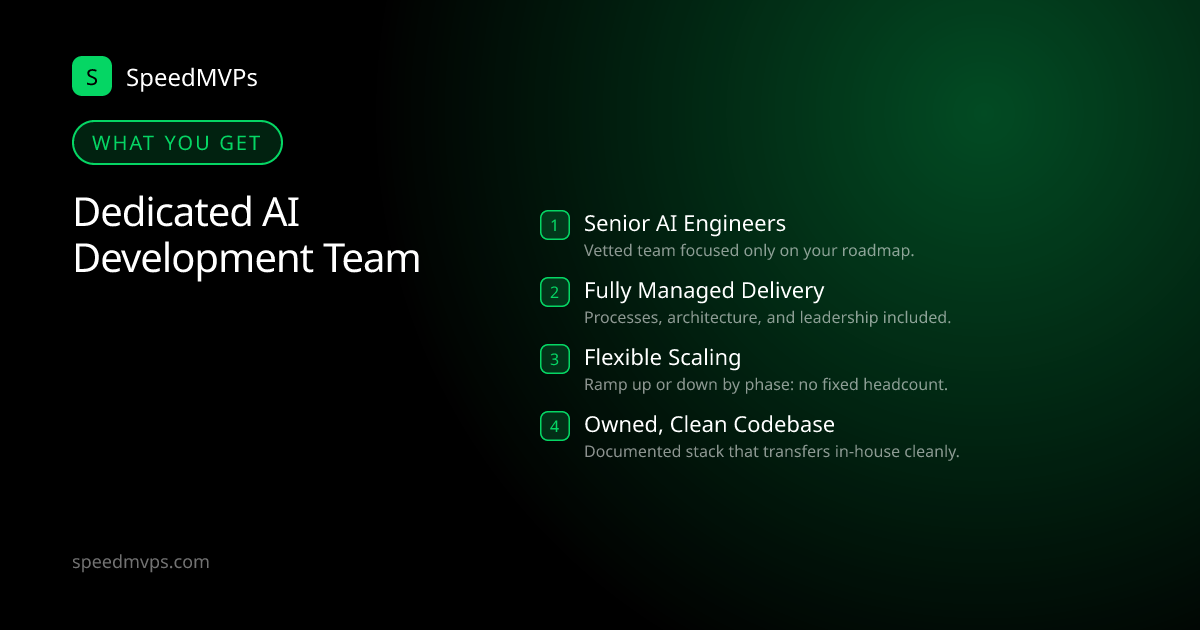 What you get with Dedicated AI Development Team: key deliverables at a glance