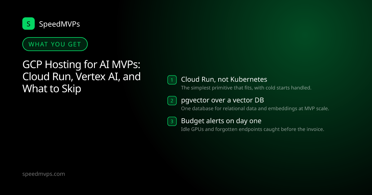 What you get with GCP Hosting for AI MVPs: Cloud Run, Vertex AI, and What to Skip: key deliverables at a glance