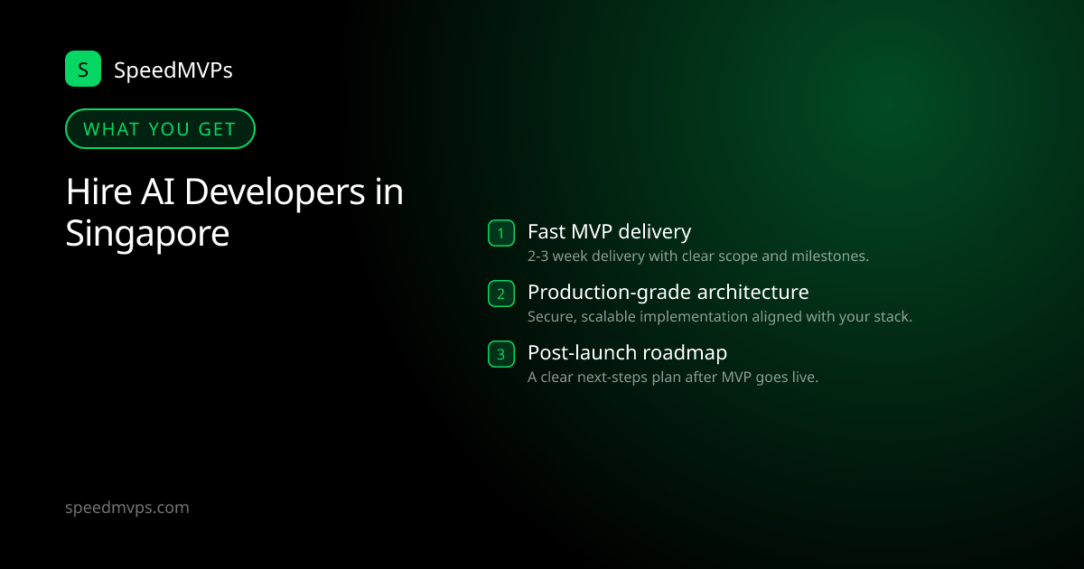 What you get with Hire AI Developers in Singapore: key deliverables at a glance