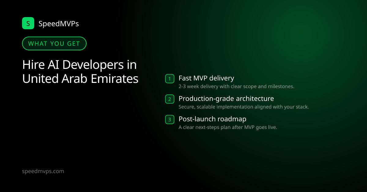 What you get with Hire AI Developers in United Arab Emirates: key deliverables at a glance