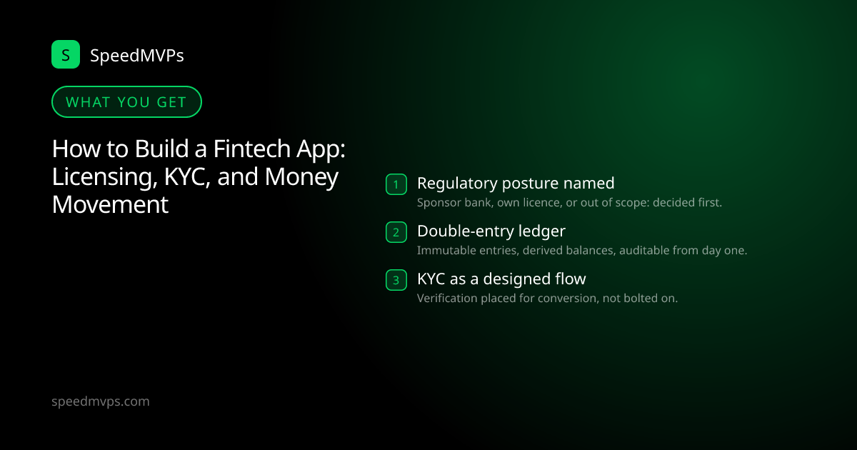 What you get with How to Build a Fintech App: Licensing, KYC, and Money Movement: key deliverables at a glance