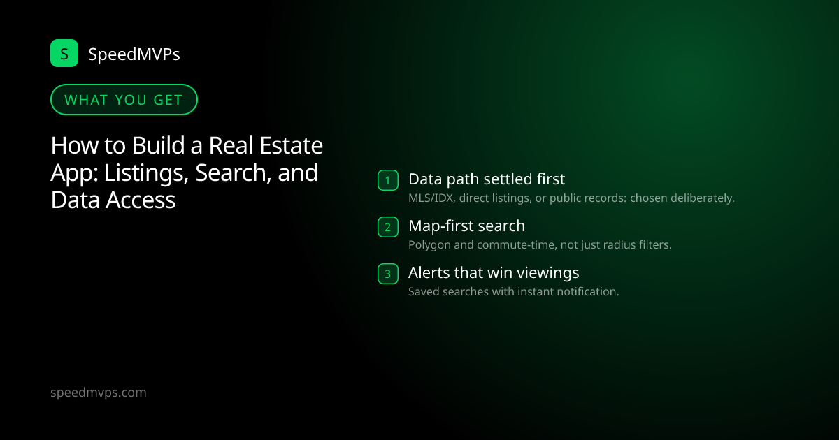 What you get with How to Build a Real Estate App: Listings, Search, and Data Access: key deliverables at a glance