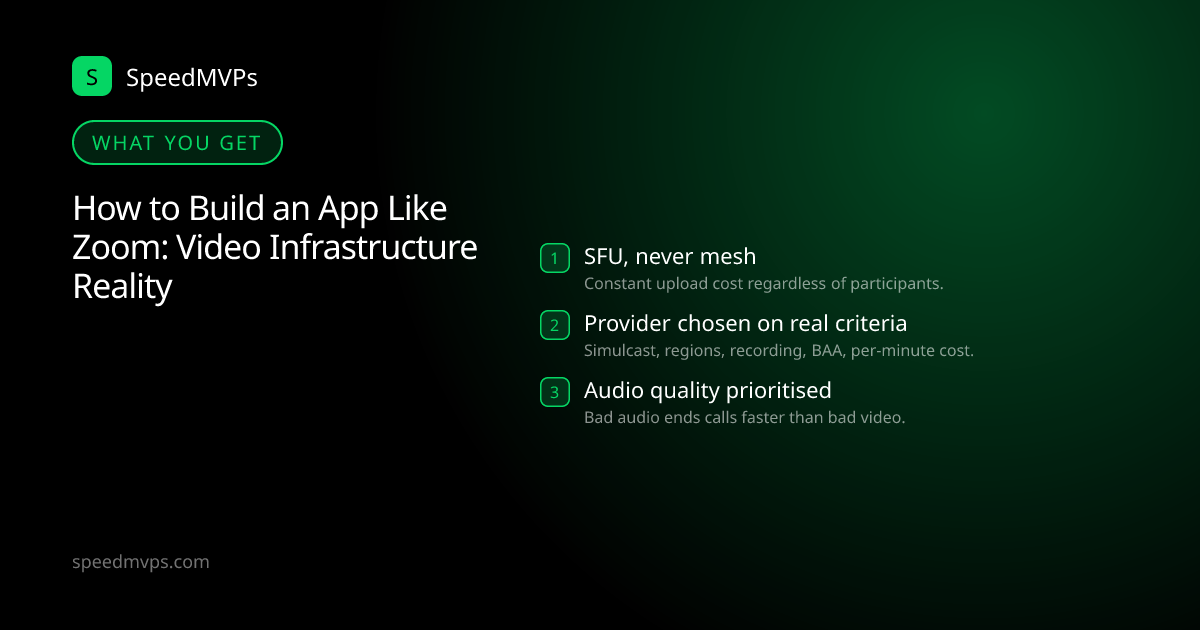 What you get with How to Build an App Like Zoom: Video Infrastructure Reality: key deliverables at a glance