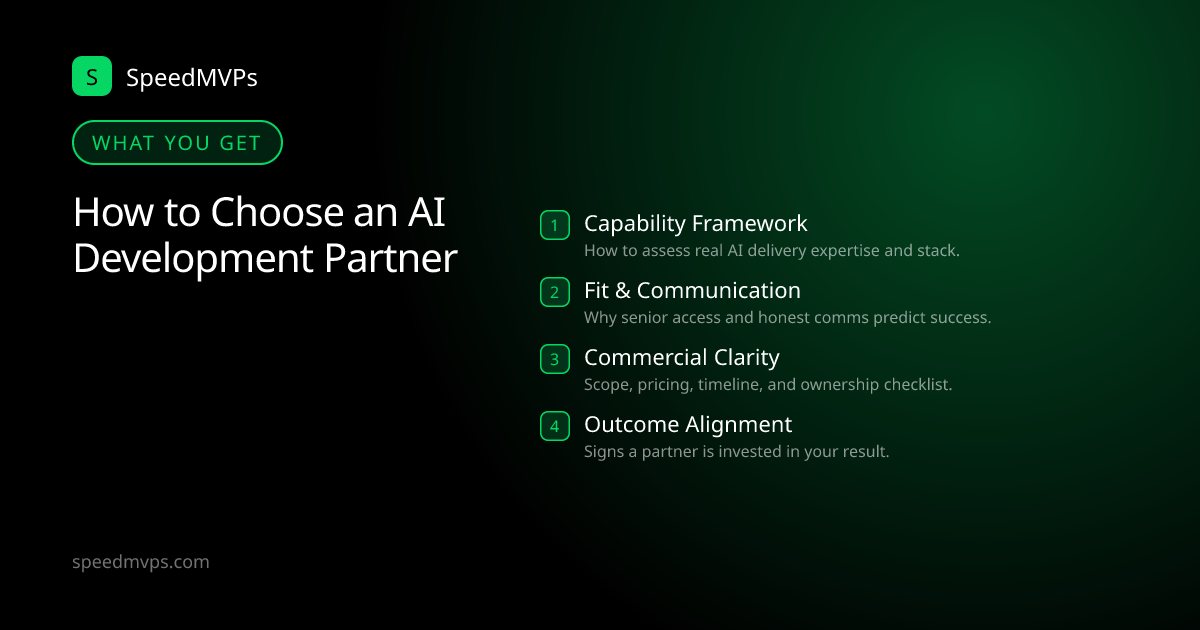 What you get with How to Choose an AI Development Partner: key deliverables at a glance