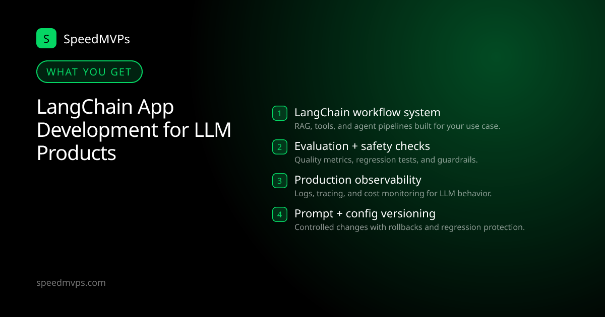 What you get with LangChain App Development for LLM Products: key deliverables at a glance