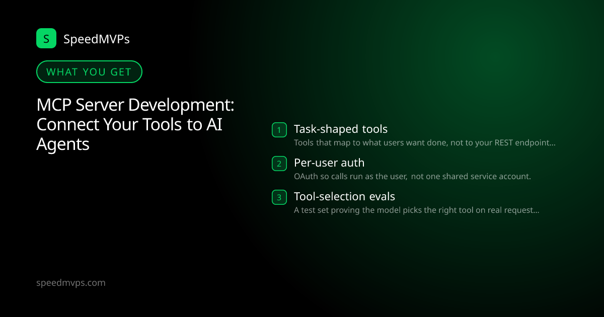 What you get with MCP Server Development: Connect Your Tools to AI Agents: key deliverables at a glance