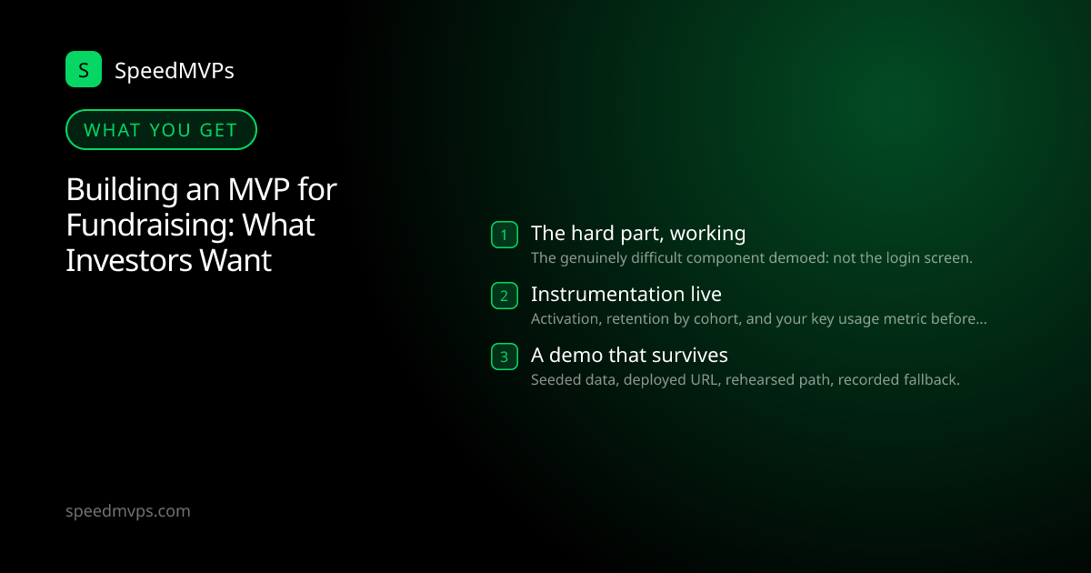 What you get with Building an MVP for Fundraising: What Investors Want: key deliverables at a glance