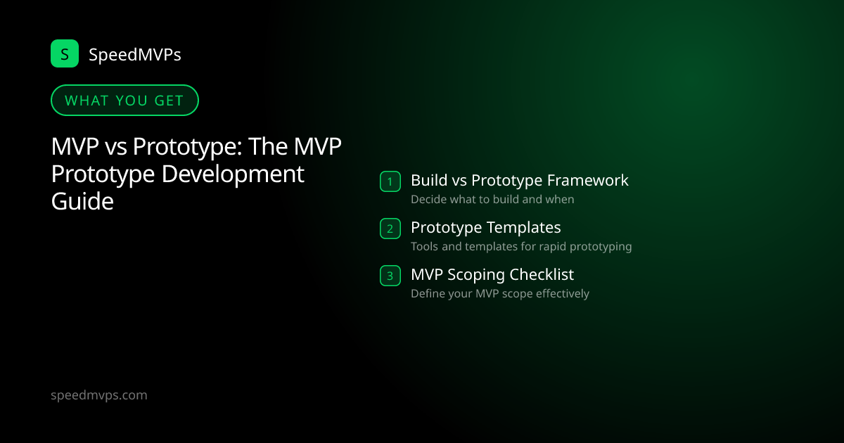 What you get with MVP vs Prototype: The MVP Prototype Development Guide: key deliverables at a glance