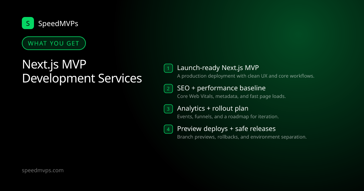 What you get with Next.js MVP Development Services: key deliverables at a glance