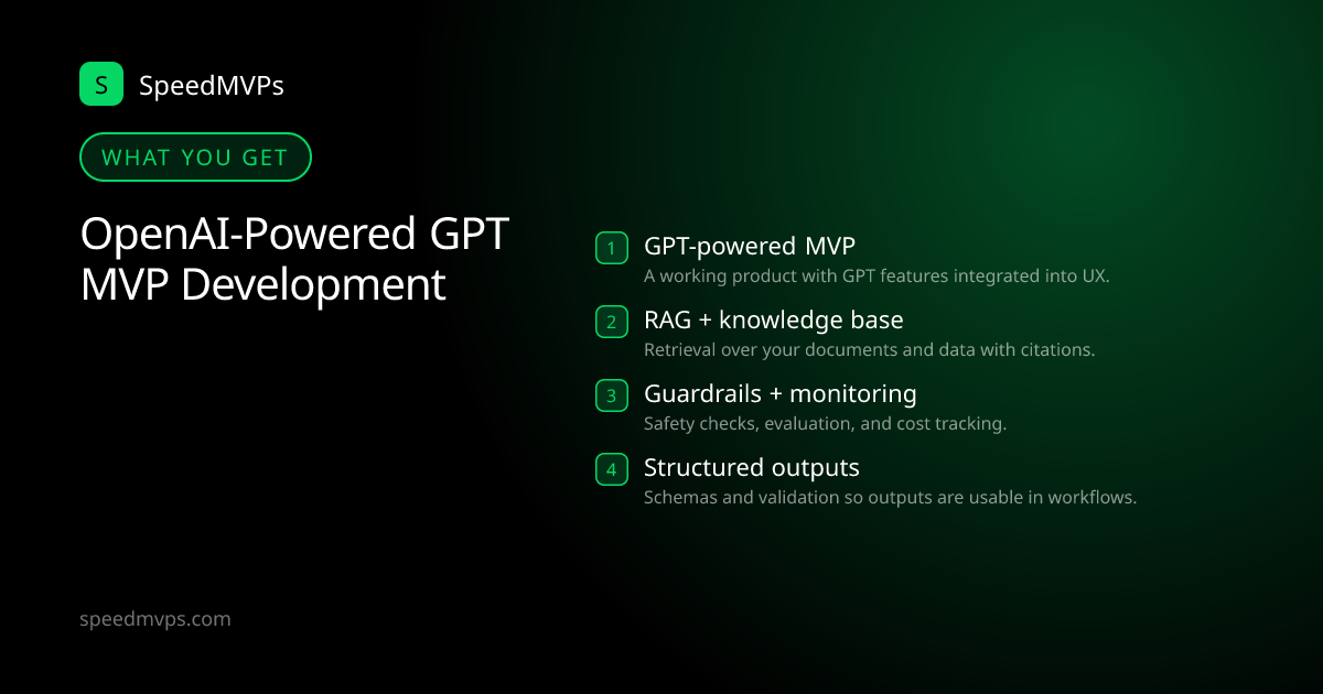 What you get with OpenAI‑Powered GPT MVP Development: key deliverables at a glance