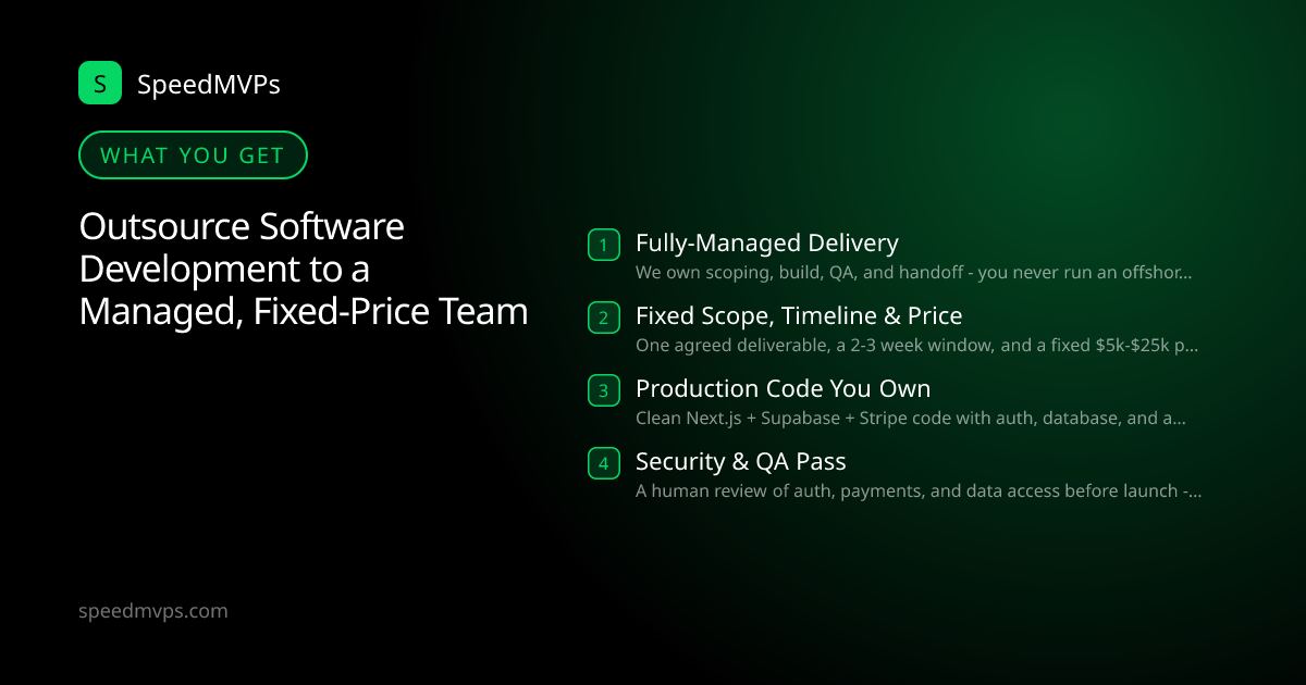 What you get with Outsource Software Development to a Managed, Fixed-Price Team: key deliverables at a glance