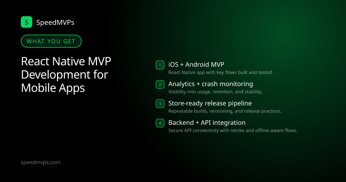 What you get with React Native MVP Development for Mobile Apps: key deliverables at a glance