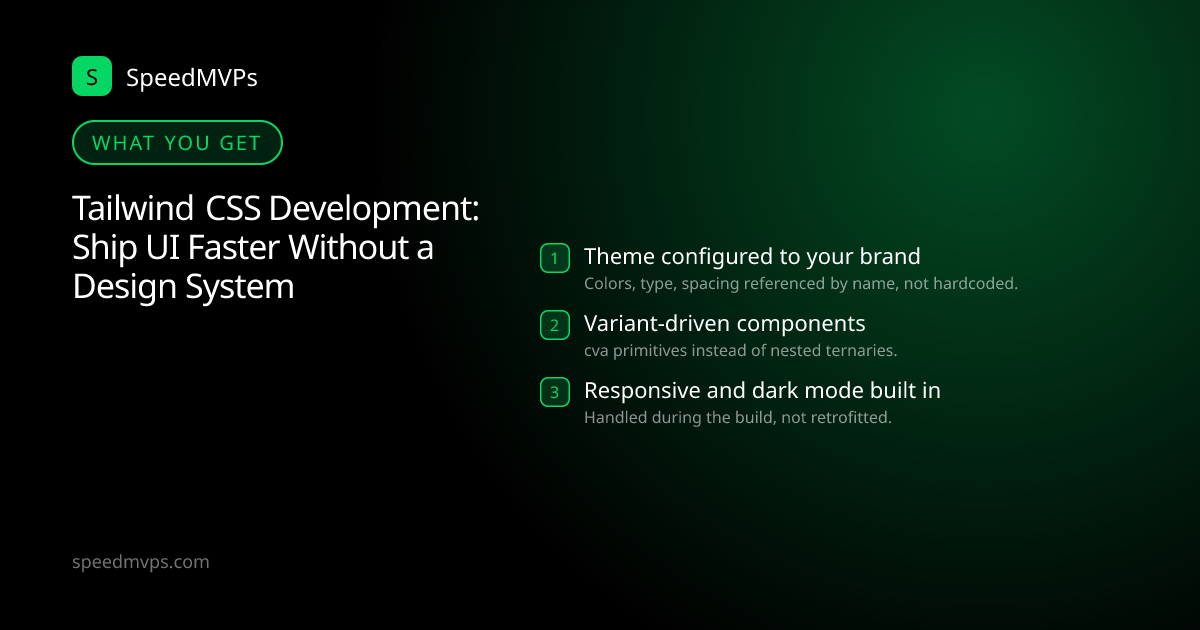 What you get with Tailwind CSS Development: Ship UI Faster Without a Design System: key deliverables at a glance