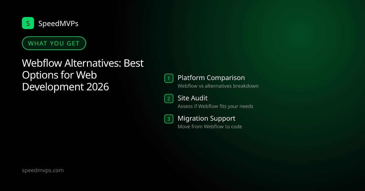 What you get with Webflow Alternatives: Best Options for Web Development 2026: key deliverables at a glance