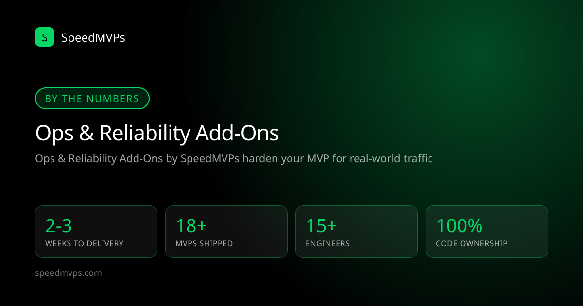 Key stats: Ops & Reliability Add-Ons