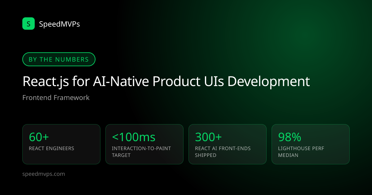 Key stats: React.js for AI-Native Product UIs development