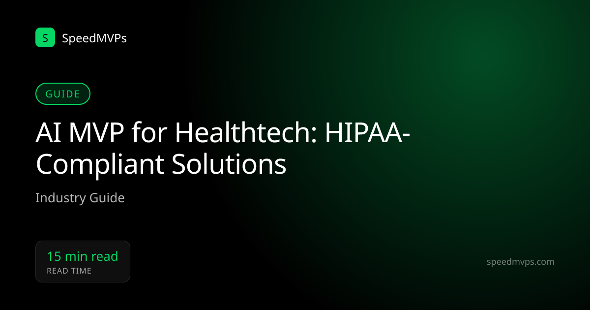 AI MVP for Healthtech: HIPAA-Compliant Solutions