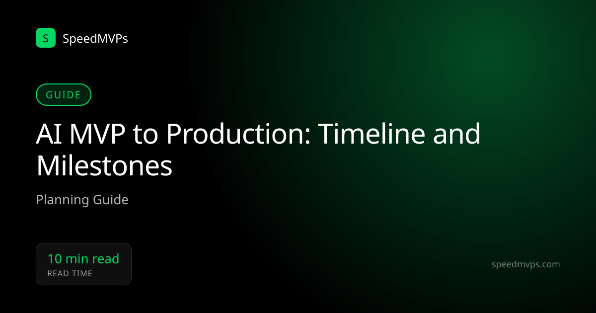 AI MVP to Production: Timeline and Milestones
